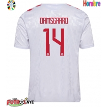 Camiseta Dinamarca Mikkel Damsgaard #14 Visitante Equipación Eurocopa 2024 manga corta